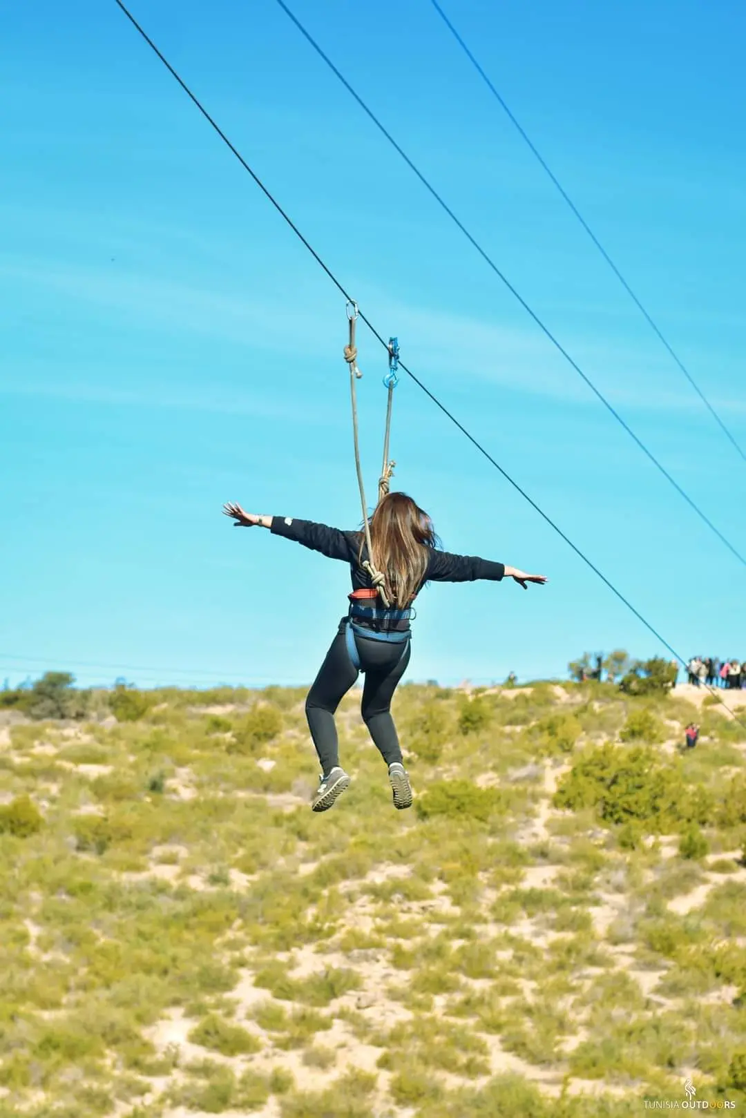 Tyrolienne en action