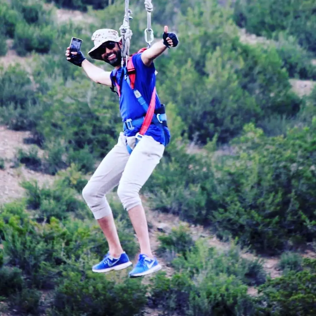 Tyrolienne en action